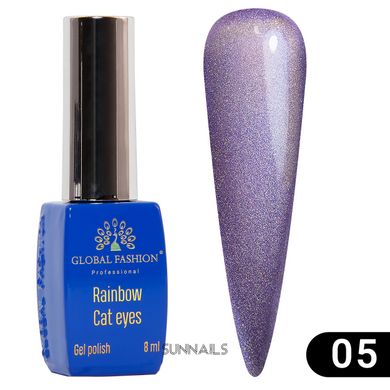 Global Fashion Rainbow Laser Cat Eye gel polish, 05, 8 мл — гель-лак для нігтів з ефектом лазерне котяче око