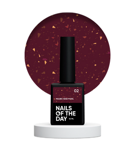 NAILSOFTHEDAY Malbec base potal, 02, 10 мл &mdash; вітражна база з золотою поталлю