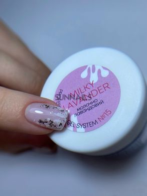 Nails Molekula Gel, 15, Milky Lavander, 15 мл &mdash; гель для нарощення нігтів, молочно-лавандовий