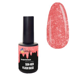 Nails Molekula Base Flash, Escape the Beach, 12 мл — світловідбивна база для гель-лаку, втеча з пляжу