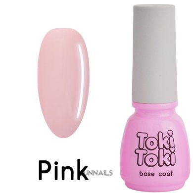 Toki-Toki Base, Pink, 5 мл — камуфлююча рожева база для гель-лаку