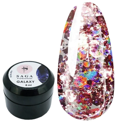 SAGA Professional Galaxy Glitter gel, 03, 8 мл — гель для дизайну з глітером