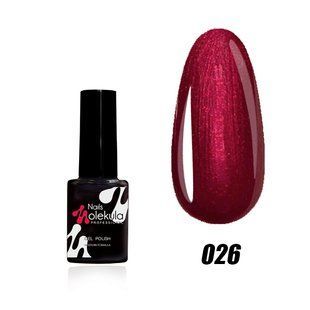 Nails Molekula Gel polish 026, 6 мл &mdash; гель-лак для нігтів, яскраво-червоний перламутр