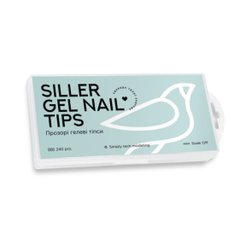 Siller Gel Nail Tips — прозорі гелеві тіпси, форма овал, 240 штук