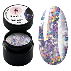 SAGA Professional Galaxy Glitter gel, 04, 8 мл — гель для дизайну з глітером