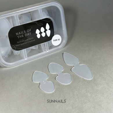 NAILSOFTHEDAY Nail Silicone Double mold, 2 in 1, Type 10 — силіконові молди для для верхнік форм, 36 шт