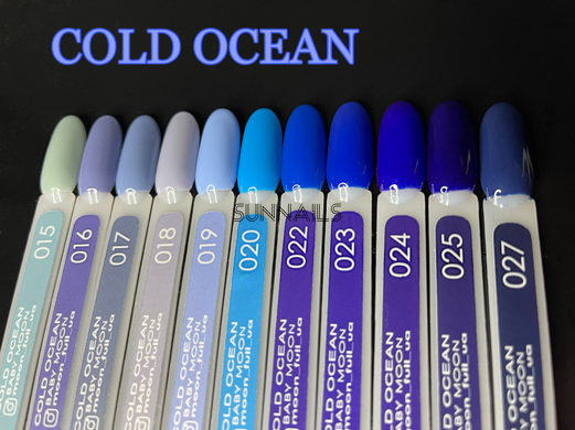 Baby Moon Gel polish Cold Ocean, 17, 6 мл &mdash; гель-лак для нігтів, блакитний із сірим