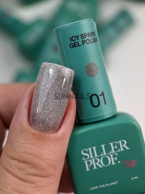 Siller gel polish, Icy spark, 01, 8 мл &mdash; світловідбивний гель-лак для нігтів
