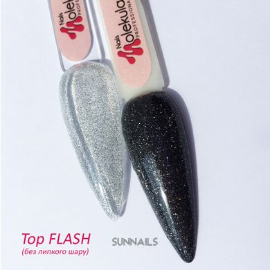 Nails Molekula Top Flash Effect, 12 мл — топ для гель-лаку світловідбивний