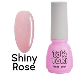 Toki-Toki Base, Shiny Rose, 5 мл — камуфлююча рожева база для гель-лаку з блиском