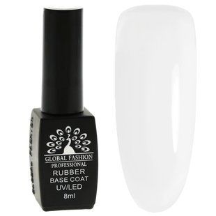 Global Fashion French Rubber Base, Milky, 8 мл &mdash; каучукова база для гель-лаку під френч, молочна