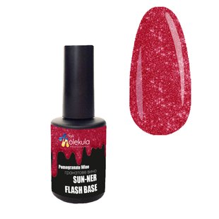 Nails Molekula Base Flash, Pomegranate Wine, 12 мл — світловідбивна база для гель-лаку, гранатове вино