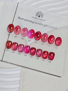Global Fashion Red Pomegranat Cat Eye gel polish, 08, 8 мл &mdash; гель-лак для нігтів з ефектом котячого ока