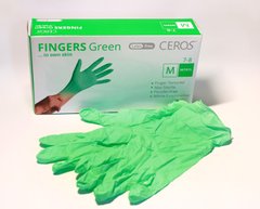 CEROS Рукавички нітрилові, розмір XS, неопудрені, Fingers Green