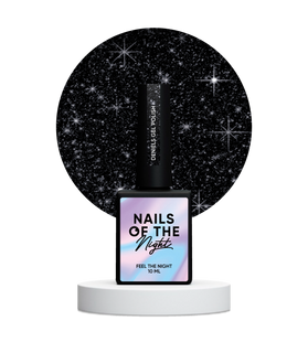 NAILSOFTHENIGHT Deniels gel polish, 10 мл &mdash; пігментований чорний зі срібним шиммером світловідбивний гель-лак