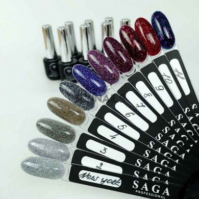 SAGA Professional New York Disco gel polish, 06, 9 мл &mdash; світловідбивний гель-лак для нігтів