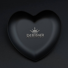 Металевий лоток для інструментів, форма серце, колір чорний, розмір 9,3х9,3 см від Designer Professional