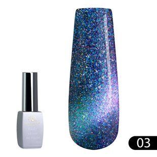 Global Fashion Fairy Cat Eyes gel polish, 03, 8 мл &mdash; світловідбивний гель-лак для нігтів з ефектом котяче око