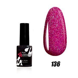 Nails Molekula Gel polish 136, 6 мл &mdash; гель-лак для нігтів, малиновий