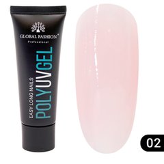 Global Fashion UV Polygel, 02, 30 мл — полігель для нарощення нігтів