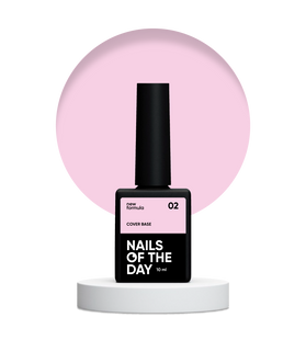 Nailsoftheday Cover base NEW Formula 02, 10 мл &mdash; рожево-нюдове камуфлююче базове покриття для нігтів