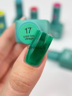 Siller Top Color Vitrage, №17, 8 мл &mdash; вітражний топ для гель-лаку без липкого шару