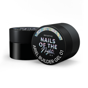 NAILSOFTHENIGHT Ariel gel, 01, 15 г &mdash; будівельний гель для нігтів з різнокольоровими пластівцями юкі