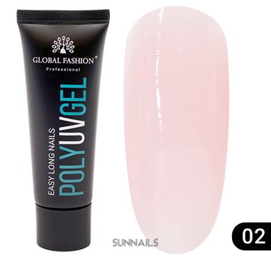 Global Fashion UV Polygel, 02, 30 мл — полігель для нарощення нігтів